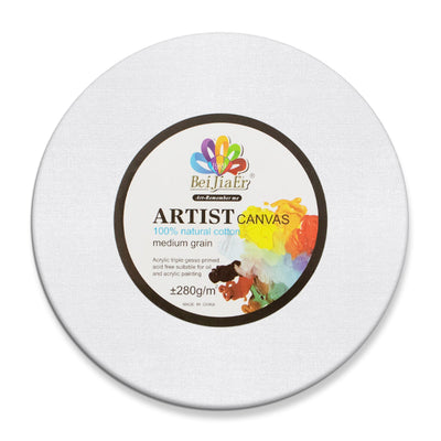 Triple-Primed Cotton Canvas – 8” Ready-to-Paint Surface for Acrylic, Oil, and More