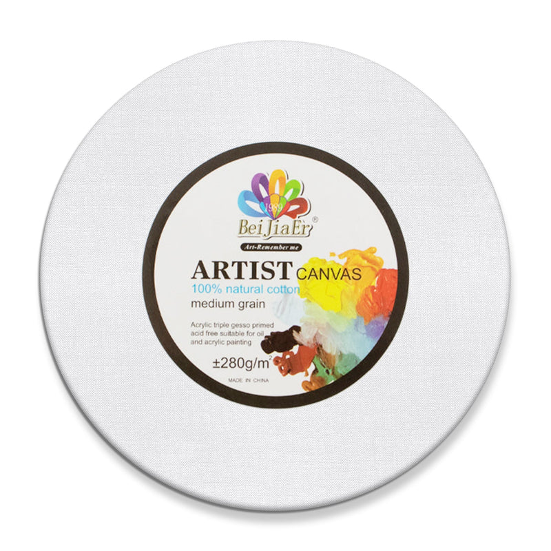 Triple-Primed Cotton Canvas – 8” Ready-to-Paint Surface for Acrylic, Oil, and More