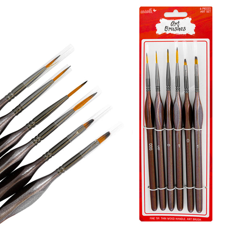 Fine Tip Thin Wood Brush Set - Precision for Every Detail!, 12-Pack