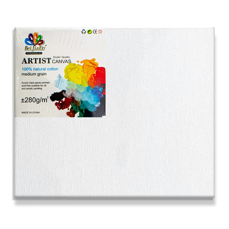 Triple-Primed Cotton Canvas – 12"x14” Ready-to-Paint Surface for Acrylic, Oil, and More, 12-Pack