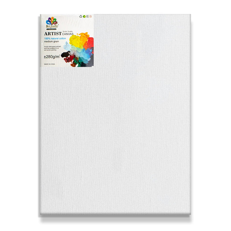 Triple-Primed Cotton Canvas – 18"x24” Ready-to-Paint Surface for Acrylic, Oil, and More, 6-Pack