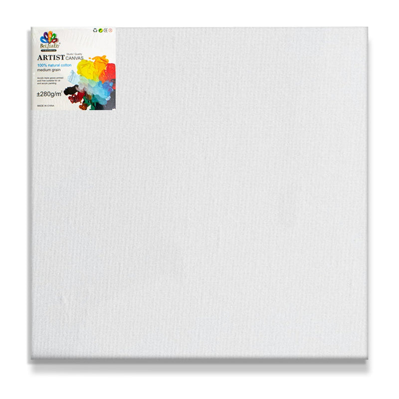 Triple-Primed Cotton Canvas – 24"x24” Ready-to-Paint Surface for Acrylic, Oil, and More, 6-Pack