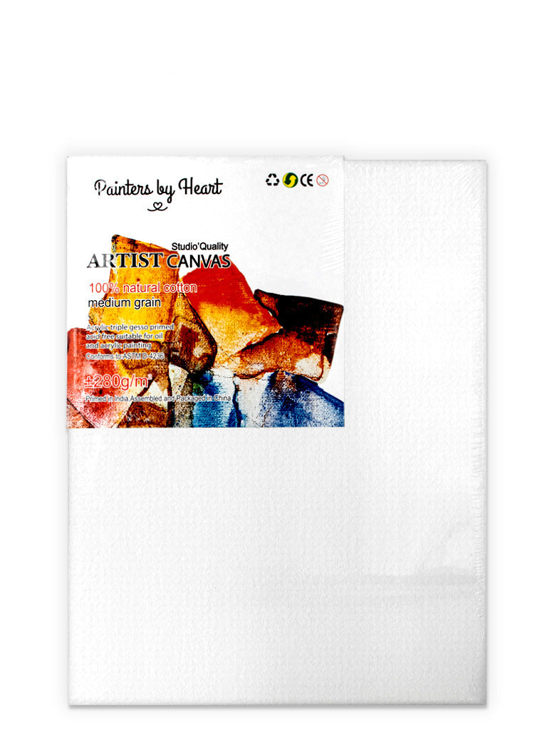 Triple-Primed Cotton Canvas – 9"x12” Ready-to-Paint Surface for Acrylic, Oil, and More