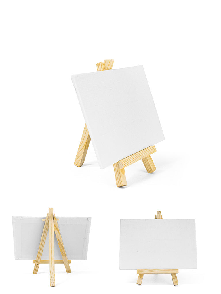 Mini Canvas & Easel Painting Kit – 4" x 6" Portable Art Set for DIY, Crafting, and Display, 12-Pack