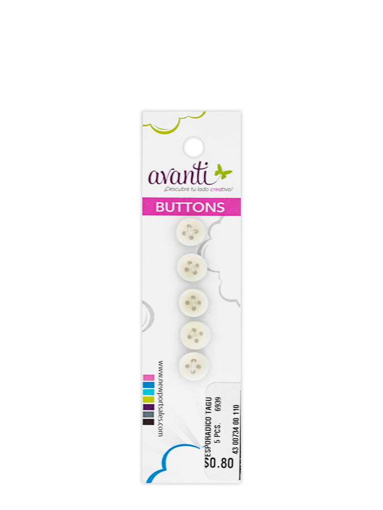 Sewing Buttons – 14L (8.5mm / 0.33 inches) with 4 Holes – Perfect for Baby Clothing, Dresses & Accessories