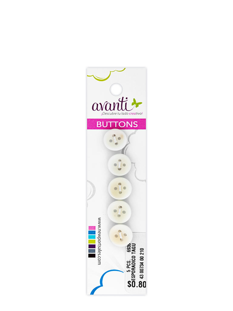 Sewing Buttons – 14L (8.5mm / 0.33 inches) with 4 Holes – Perfect for Baby Clothing, Dresses & Accessories, 12-Pack