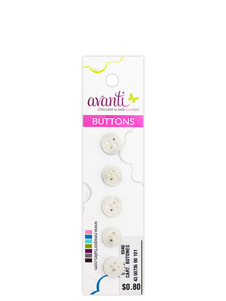Sewing Buttons – 16L (9.5mm / 0.37 inches) with 4 Holes – Perfect for Shirts, Tunics & Delicate Jackets