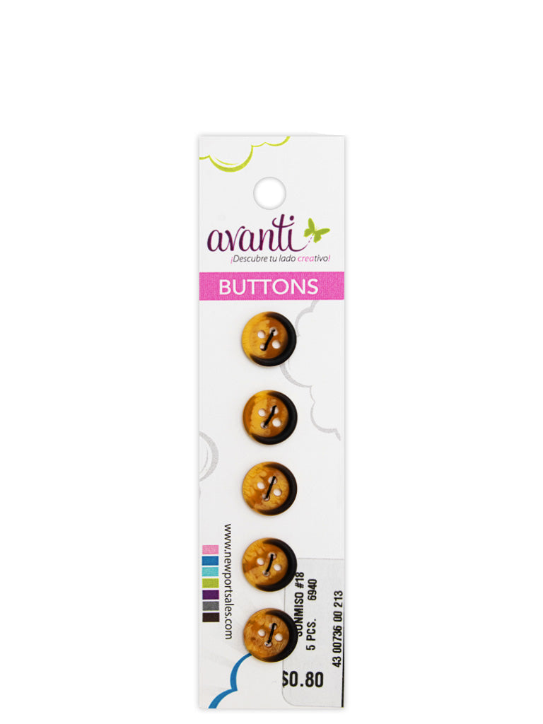 Sewing Buttons – 14L (8.5mm / 0.33 inches) with 4 Holes – Perfect for Baby Clothes, Dresses & Accessories, 12-Pack