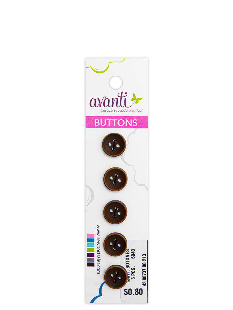 Sewing Buttons – 15L (9.0mm / 0.35 inches) with 4 Holes – Perfect for Blouses, Dresses & Decorative Accents, 12-Pack