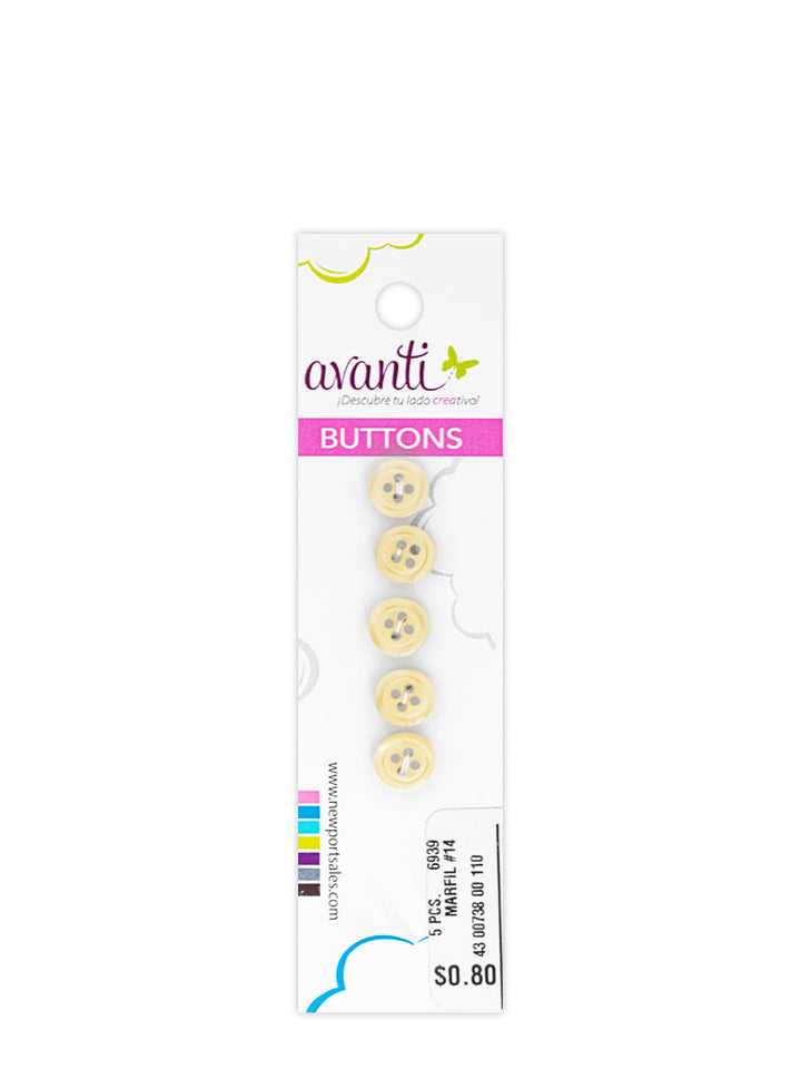 Sewing Buttons – 14L (8.5mm / 0.33 inches) with 4 Holes – Perfect for Baby Clothing, Children's Dresses & Accessories,12-Pack