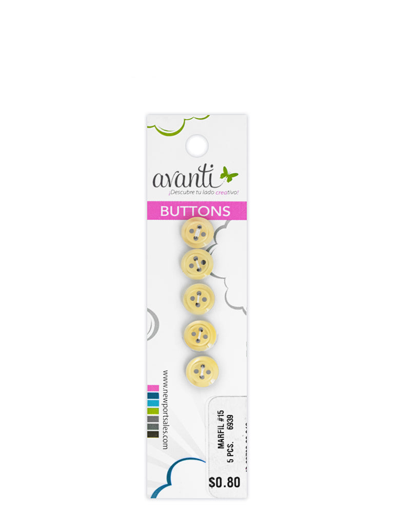 Sewing Buttons – 14L (8.5mm / 0.33 inches) with 4 Holes – Perfect for Baby Clothing, Children's Dresses & Accessories,12-Pack