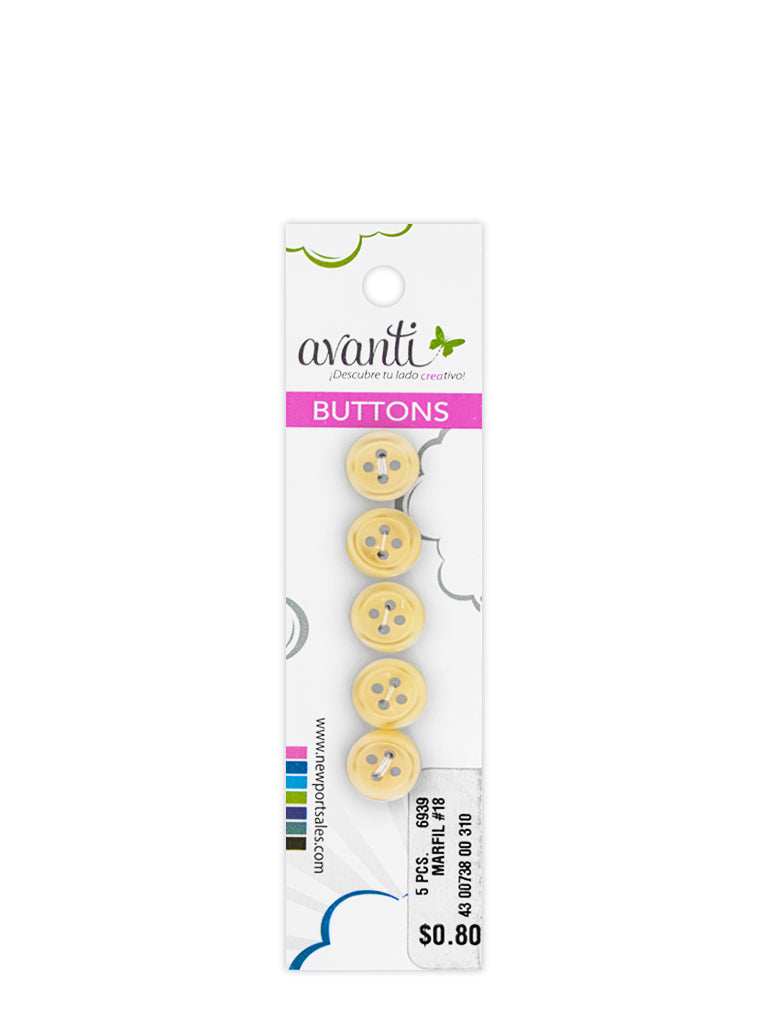 Sewing Buttons – 14L (8.5mm / 0.33 inches) with 4 Holes – Perfect for Baby Clothing, Children's Dresses & Accessories