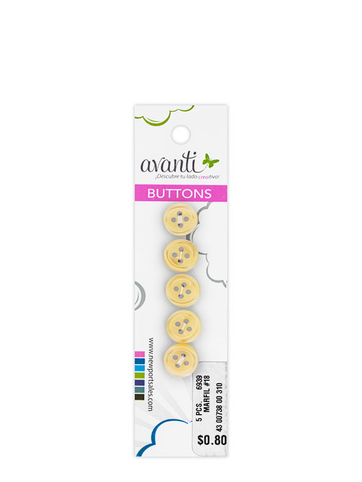 Sewing Buttons – 14L (8.5mm / 0.33 inches) with 4 Holes – Perfect for Baby Clothing, Children's Dresses & Accessories,12-Pack