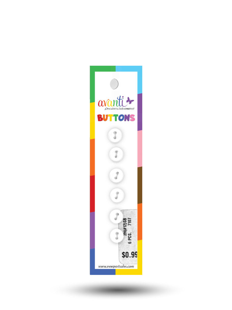 Sewing Buttons – 12L (7.5mm / 0.3 inches) with 2 Holes – Perfect for Shirt Collars, Baby Clothing & Crafts,12-Pack