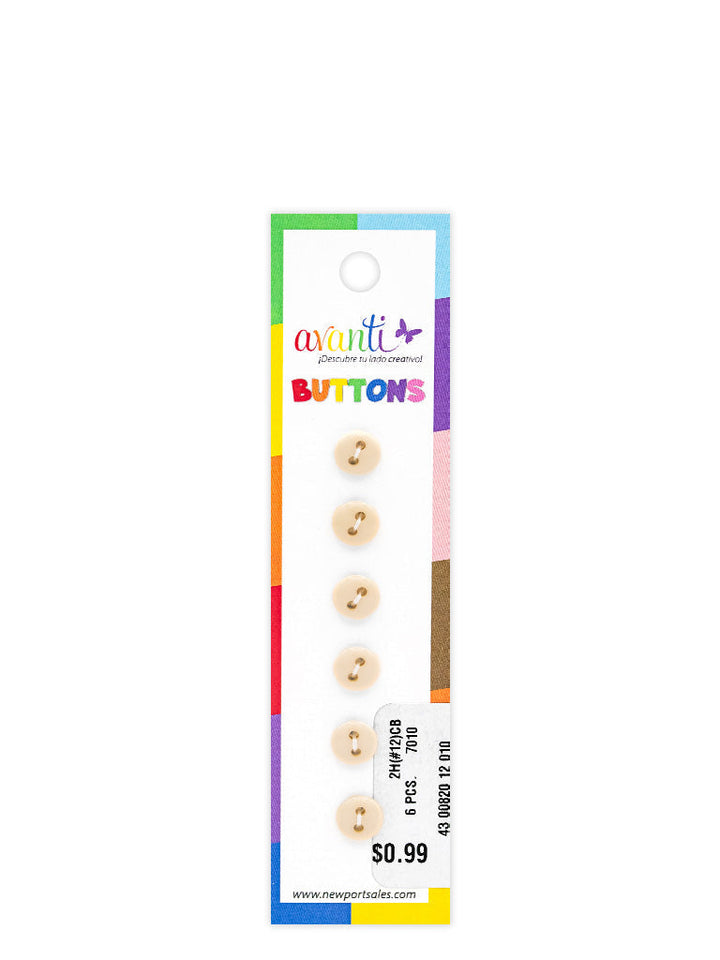 Sewing Buttons – 12L (7.5mm / 0.3 inches) with 2 Holes – Perfect for Shirt Collars, Baby Clothing & Crafts,12-Pack