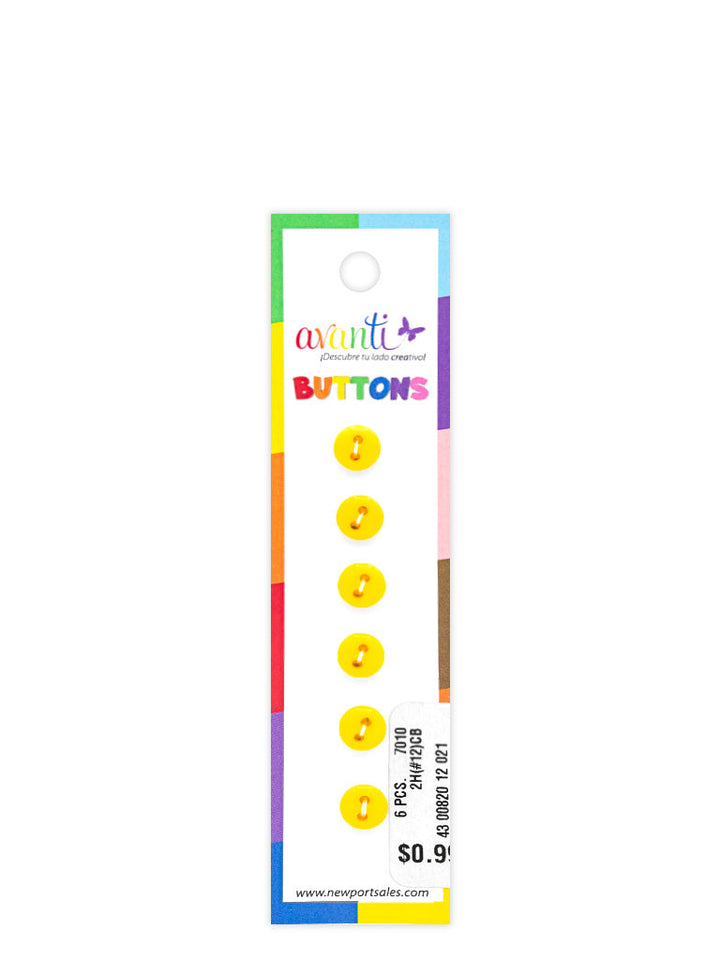 Sewing Buttons – 12L (7.5mm / 0.3 inches) with 2 Holes – Perfect for Shirt Collars, Baby Clothing & Crafts