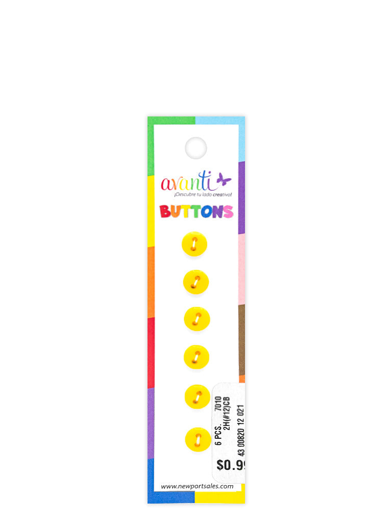 Sewing Buttons – 12L (7.5mm / 0.3 inches) with 2 Holes – Perfect for Shirt Collars, Baby Clothing & Crafts,12-Pack