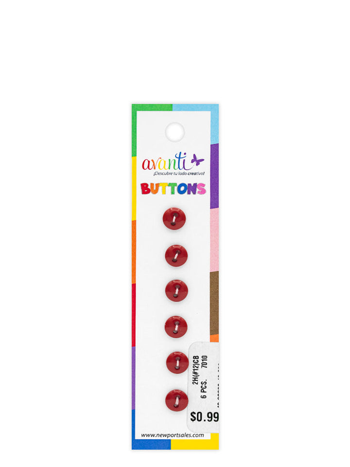 Sewing Buttons – 12L (7.5mm / 0.3 inches) with 2 Holes – Perfect for Shirt Collars, Baby Clothing & Crafts