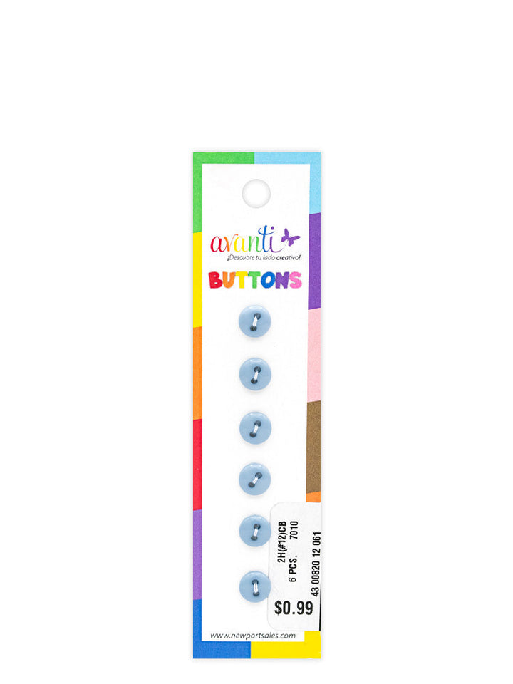 Sewing Buttons – 12L (7.5mm / 0.3 inches) with 2 Holes – Perfect for Shirt Collars, Baby Clothing & Crafts,12-Pack