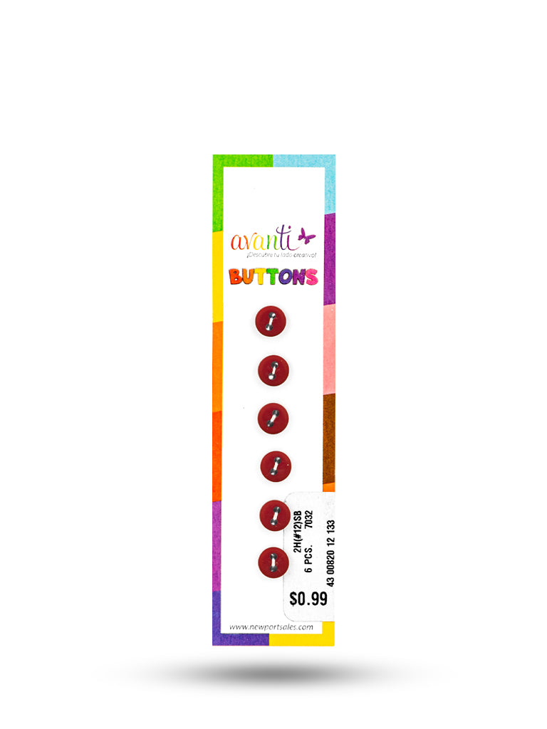 Sewing Buttons – 12L (7.5mm / 0.3 inches) with 2 Holes – Perfect for Shirt Collars, Baby Clothing & Crafts,12-Pack