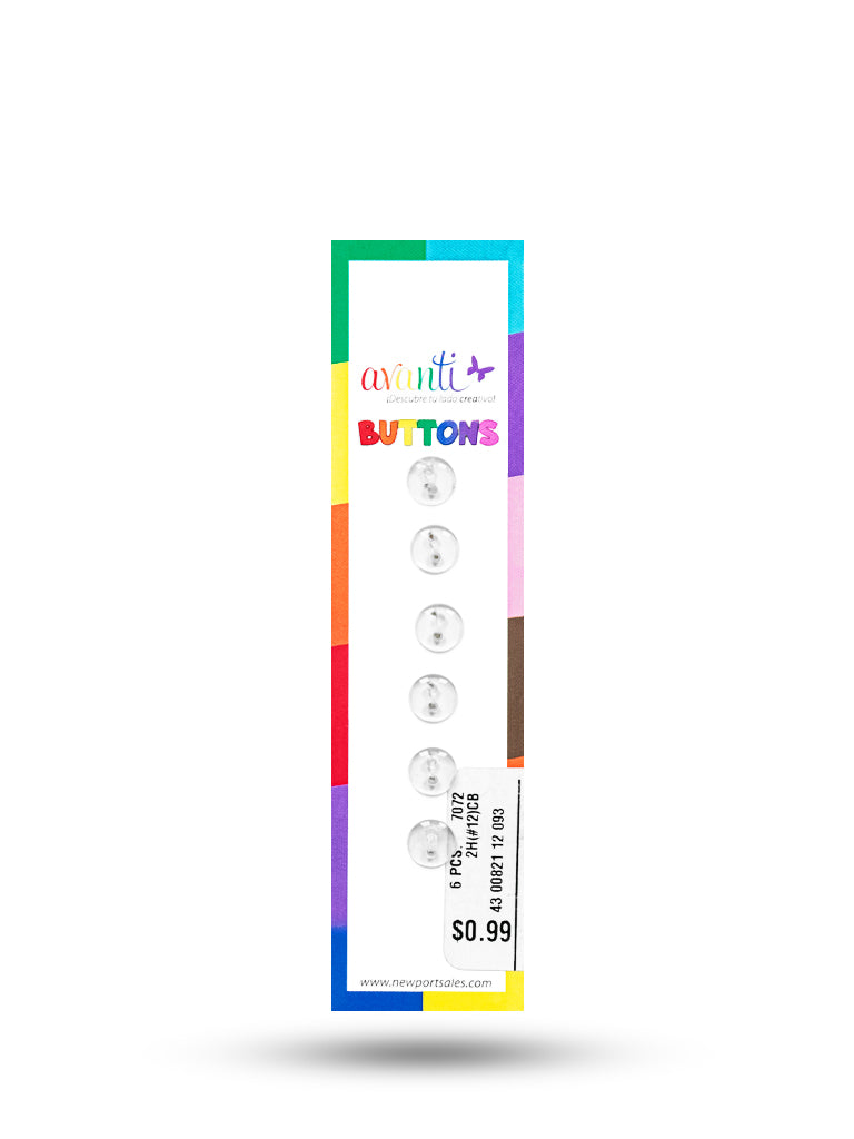 Sewing Buttons – 12L (7.5mm / 0.3 inches) with 2 Holes – Perfect for Shirt Collars, Baby Clothing & Crafts