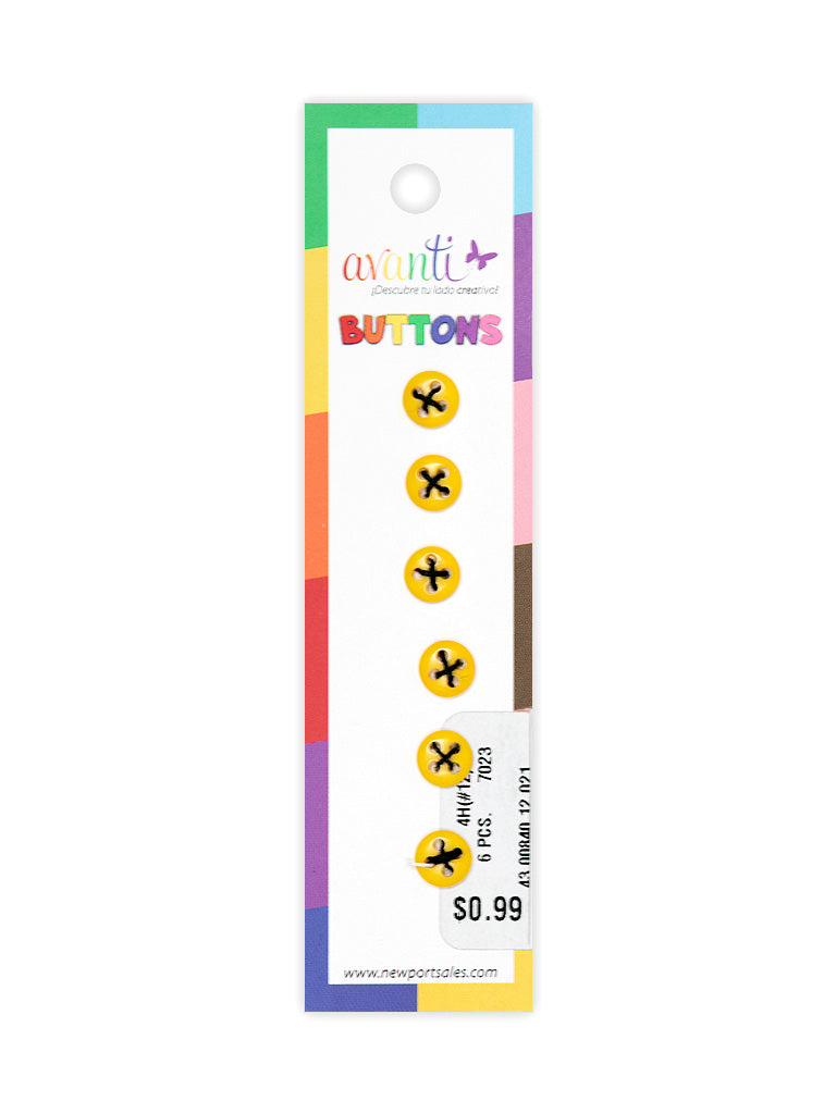 Sewing Buttons – 12L (7.5mm / 0.3 inches) with 4 Holes – Perfect for Shirt Collars, Baby Clothes & Crafts, 12-Pack