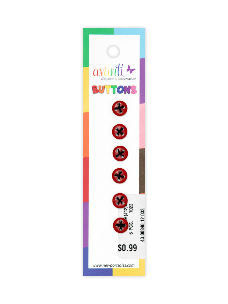 Sewing Buttons – 12L (7.5mm / 0.3 inches) with 4 Holes – Perfect for Shirt Collars, Baby Clothes & Crafts, 12-Pack