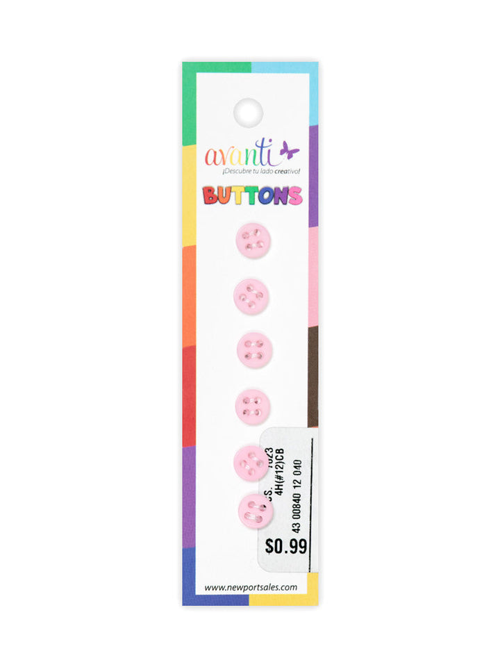 Sewing Buttons – 12L (7.5mm / 0.3 inches) with 4 Holes – Perfect for Shirt Collars, Baby Clothes & Crafts, 12-Pack