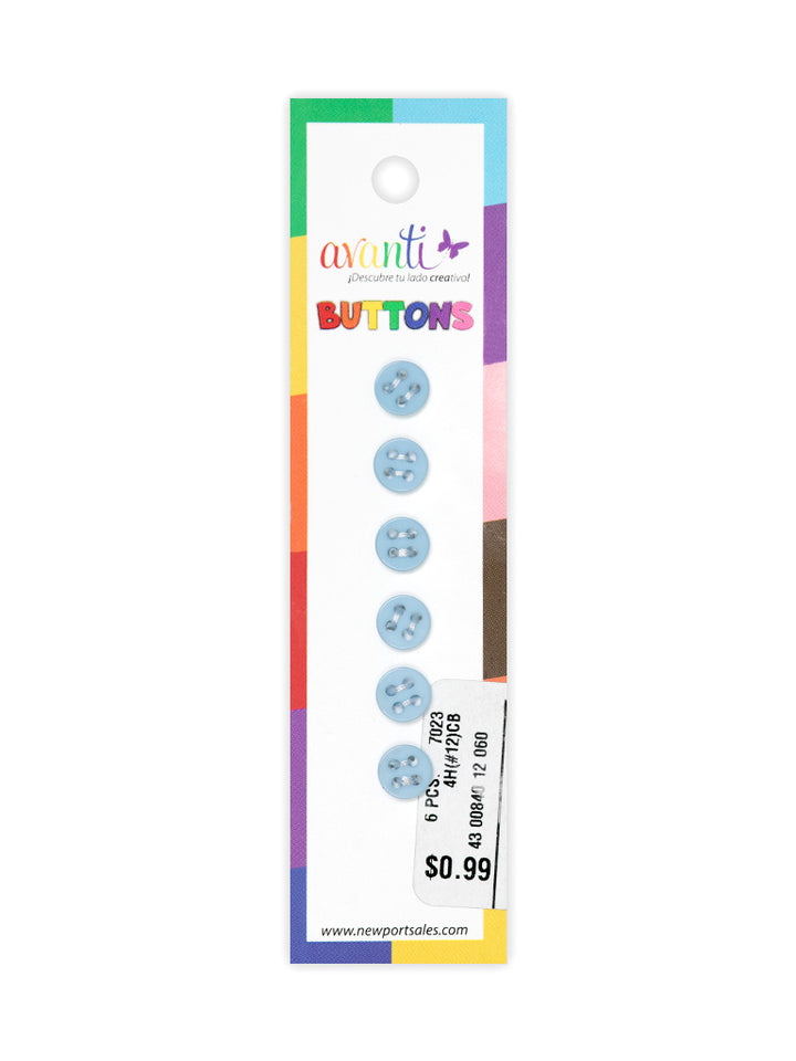 Sewing Buttons – 12L (7.5mm / 0.3 inches) with 4 Holes – Perfect for Shirt Collars, Baby Clothes & Crafts