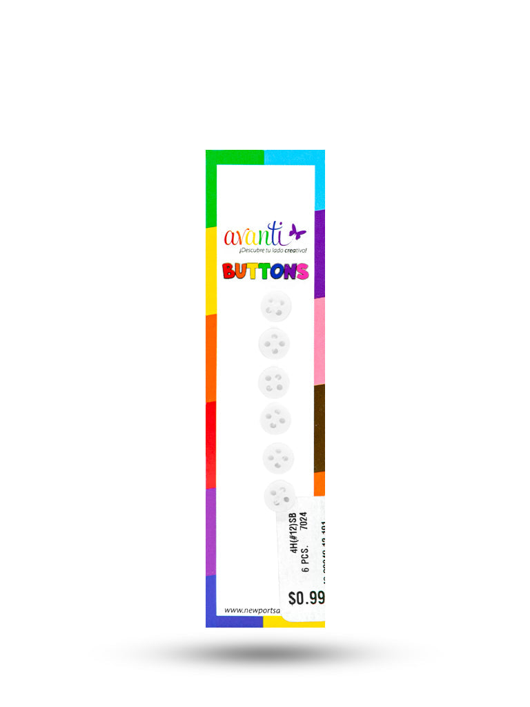 Sewing Buttons – 12L (7.5mm / 0.3 inches) with 4 Holes – Perfect for Shirt Collars, Baby Clothes & Crafts, 12-Pack