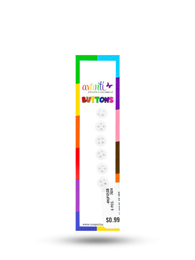 Sewing Buttons – 12L (7.5mm / 0.3 inches) with 4 Holes – Perfect for Shirt Collars, Baby Clothes & Crafts, 12-Pack