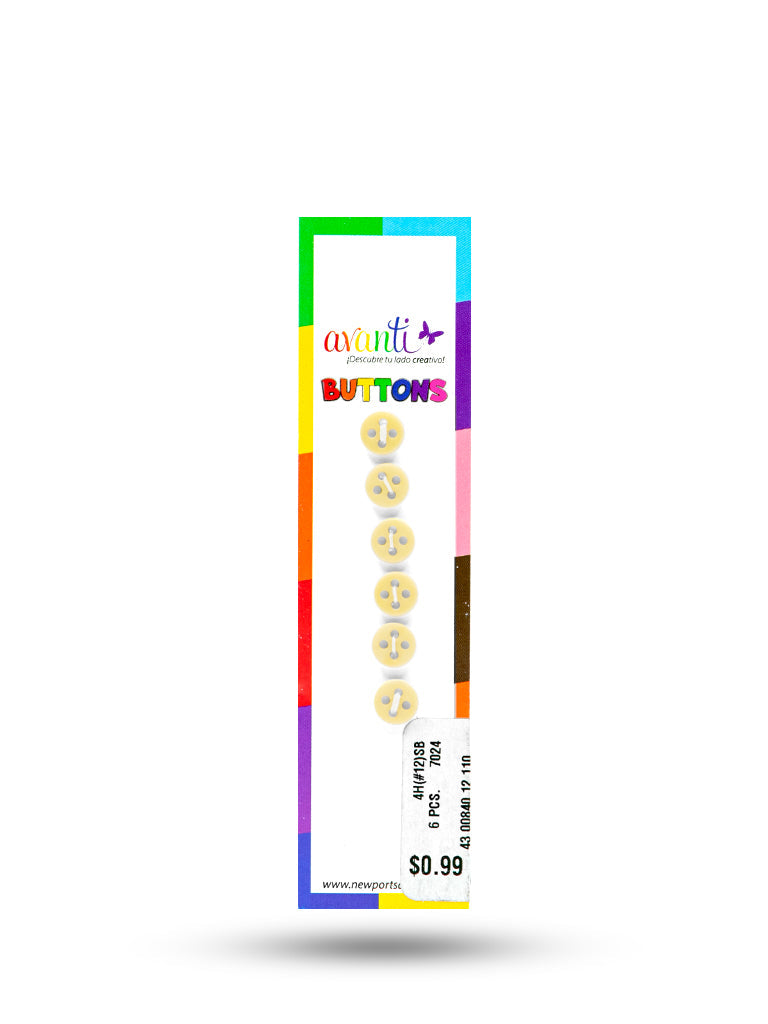 Sewing Buttons – 12L (7.5mm / 0.3 inches) with 4 Holes – Perfect for Shirt Collars, Baby Clothes & Crafts, 12-Pack