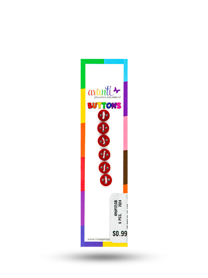 Sewing Buttons – 12L (7.5mm / 0.3 inches) with 4 Holes – Perfect for Shirt Collars, Baby Clothes & Crafts, 12-Pack