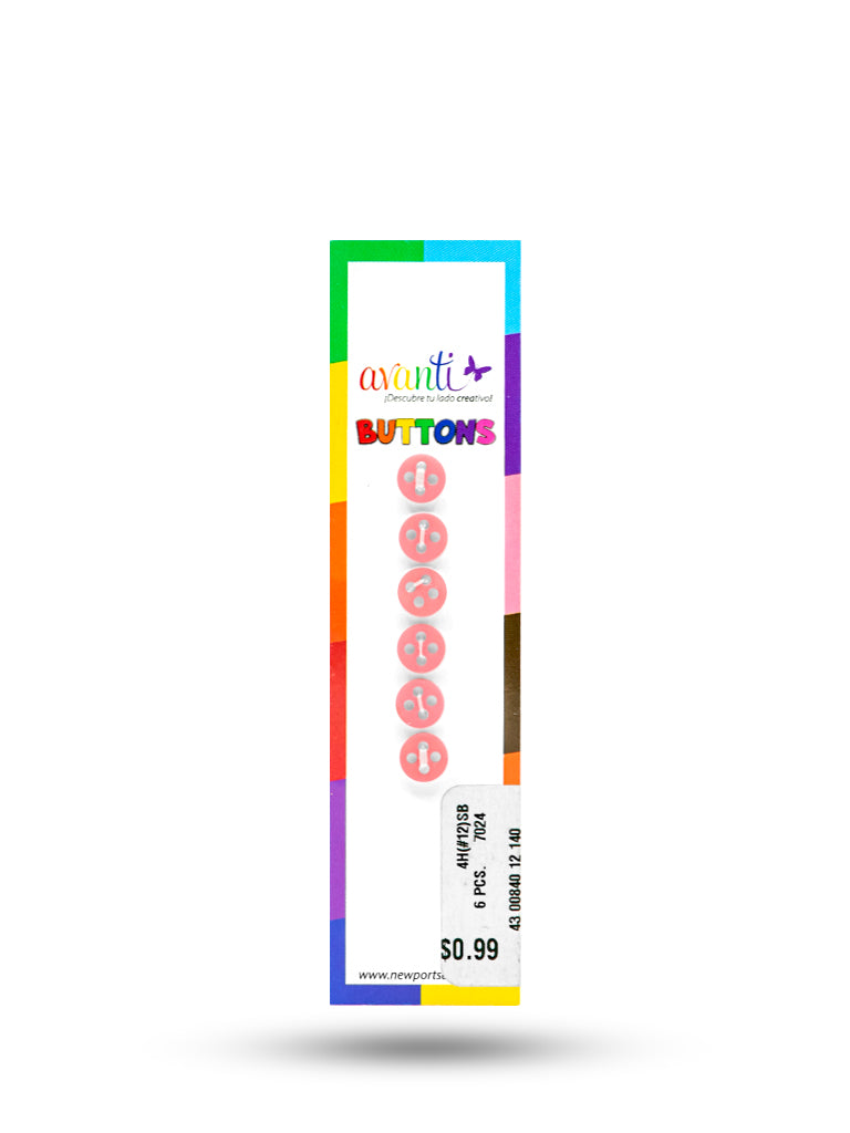 Sewing Buttons – 12L (7.5mm / 0.3 inches) with 4 Holes – Perfect for Shirt Collars, Baby Clothes & Crafts, 12-Pack