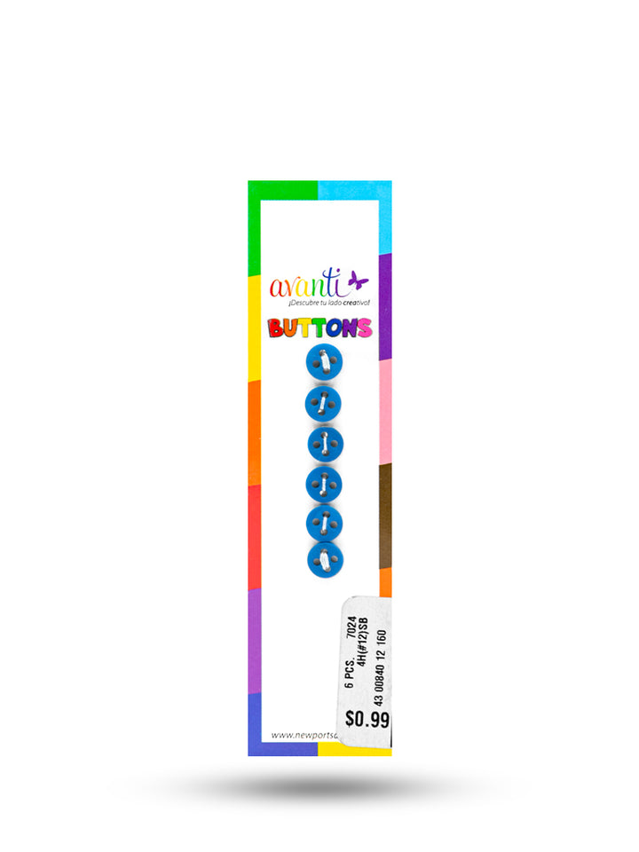 Sewing Buttons – 12L (7.5mm / 0.3 inches) with 4 Holes – Perfect for Shirt Collars, Baby Clothes & Crafts