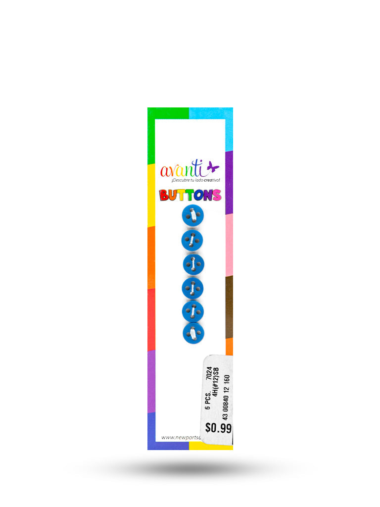 Sewing Buttons – 12L (7.5mm / 0.3 inches) with 4 Holes – Perfect for Shirt Collars, Baby Clothes & Crafts, 12-Pack