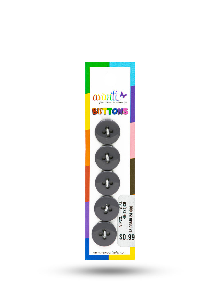 Sewing Buttons – 24L (15mm / 0.6 inches) with 4 Holes – Perfect for Shirts, Cardigans & Children’s Clothing, 12-Pack