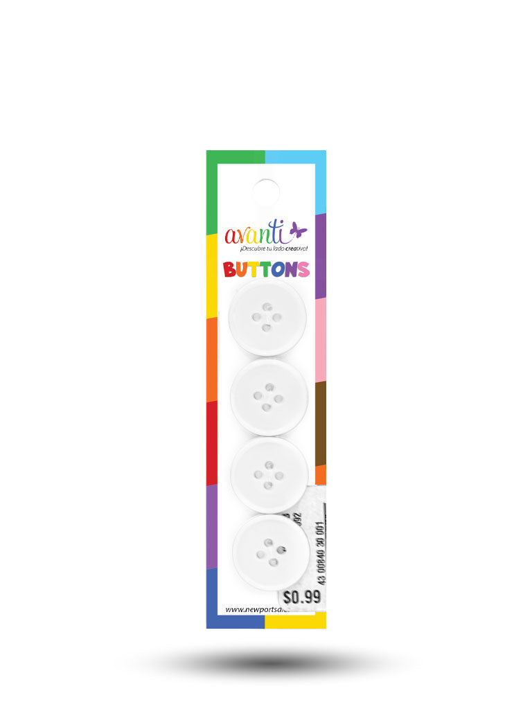 Sewing Buttons – 29L (18mm / 0.71 inches) with 4 Holes – Perfect for Dresses, Jackets & Fashion Handbags