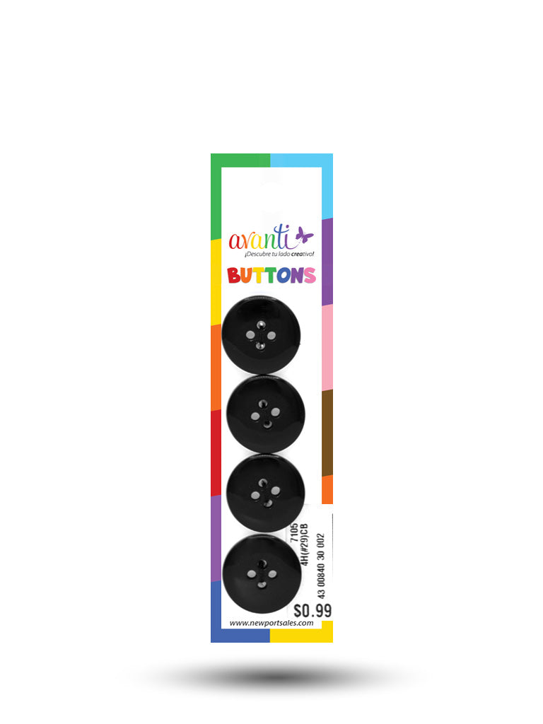 Sewing Buttons – 29L (18mm / 0.71 inches) with 4 Holes – Perfect for Dresses, Jackets & Fashion Handbags