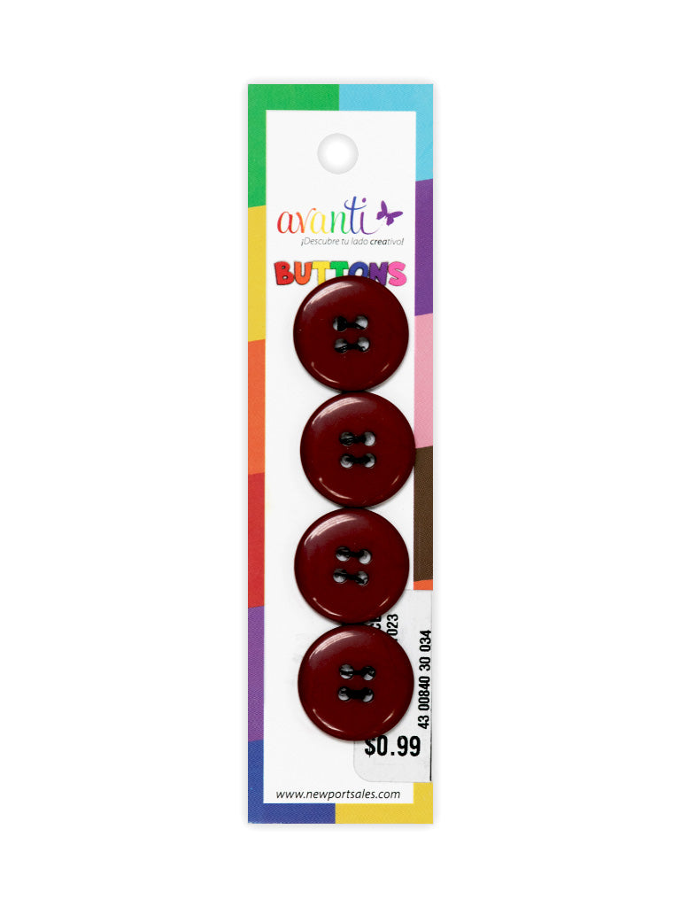 Sewing Buttons – 29L (18mm / 0.71 inches) with 4 Holes – Perfect for Dresses, Jackets & Fashion Handbags
