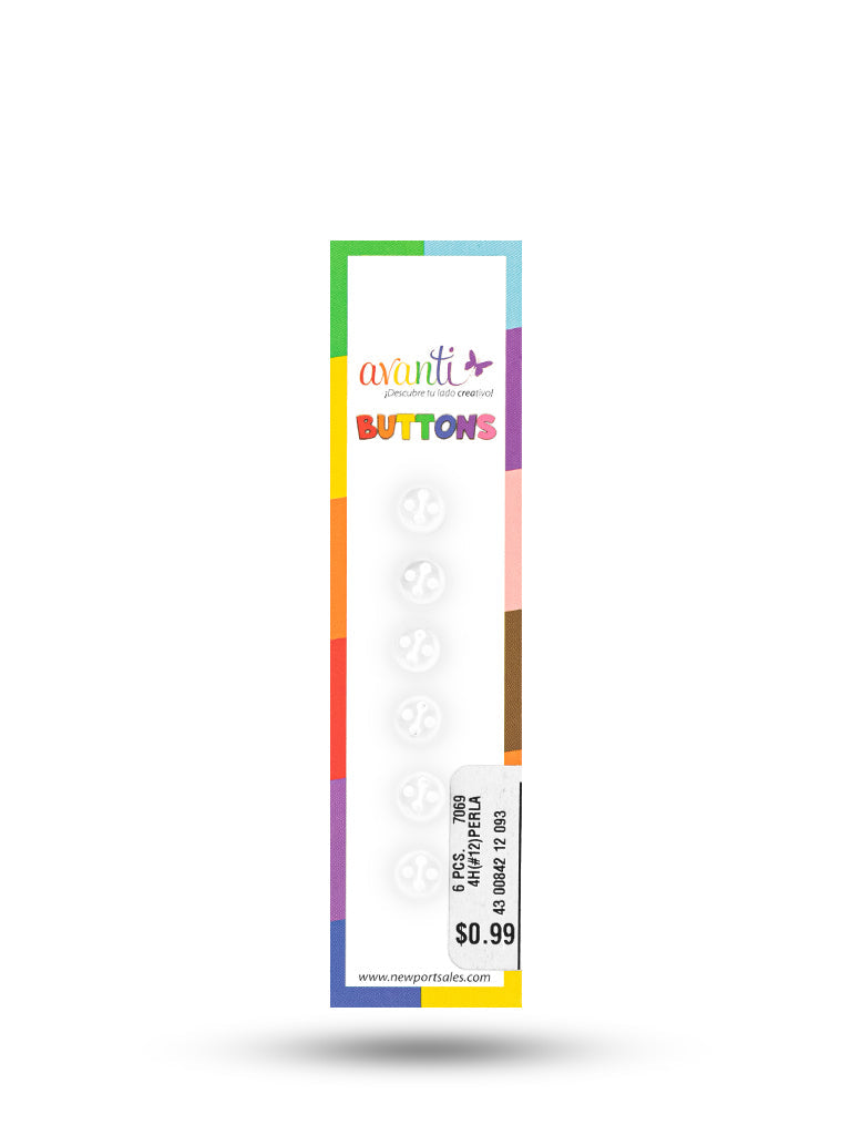 Sewing Buttons – 12L (7.5mm / 0.3 inches) with 4 Holes – Perfect for Shirt Collars, Baby Clothing & Crafts 12-Pack