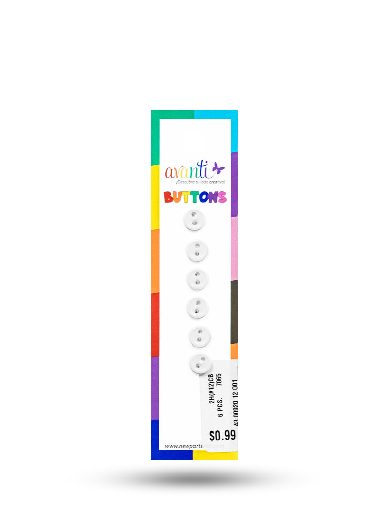 Sewing Buttons – 12L (7.5mm / 0.3 inches) with 2 Holes – Perfect for Collars, Cuffs & DIY Crafts, 12-Pack
