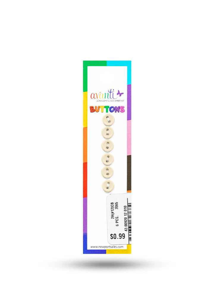 Sewing Buttons – 12L (7.5mm / 0.3 inches) with 2 Holes – Perfect for Collars, Cuffs & DIY Crafts, 12-Pack