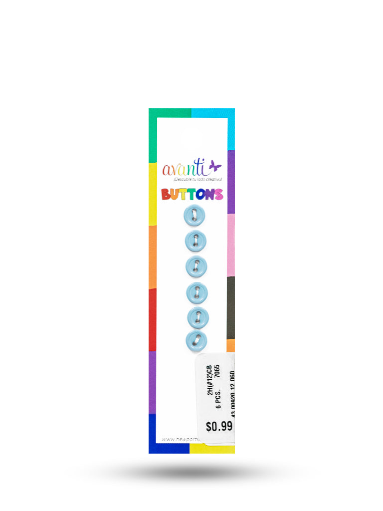 Sewing Buttons – 12L (7.5mm / 0.3 inches) with 2 Holes – Perfect for Collars, Cuffs & DIY Crafts, 12-Pack