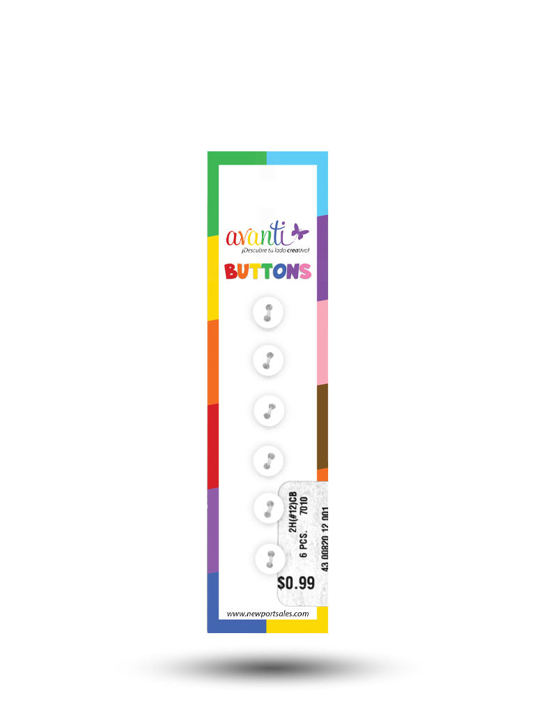 Sewing Buttons – 12L (7.5mm / 0.3 inches) with 2 Holes – Perfect for Collars, Cuffs & DIY Crafts, 12-Pack