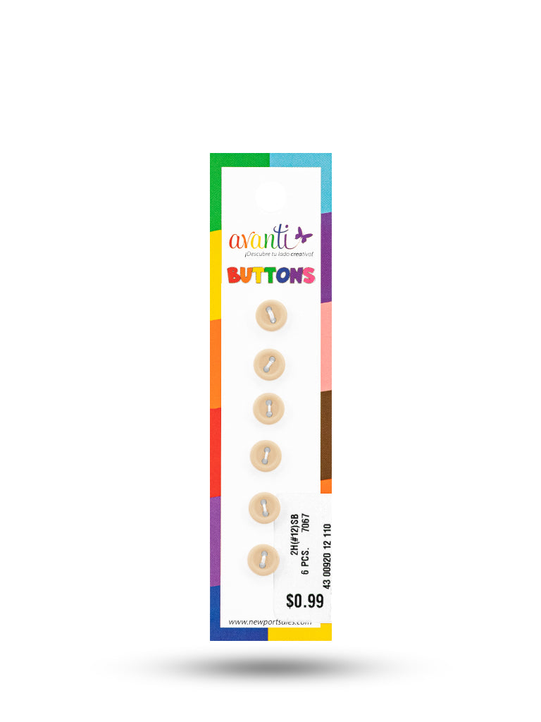 Sewing Buttons – 12L (7.5mm / 0.3 inches) with 2 Holes – Perfect for Collars, Cuffs & DIY Crafts, 12-Pack