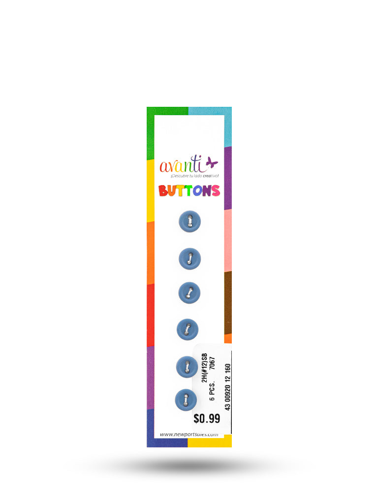 Sewing Buttons – 12L (7.5mm / 0.3 inches) with 2 Holes – Perfect for Collars, Cuffs & DIY Crafts, 12-Pack