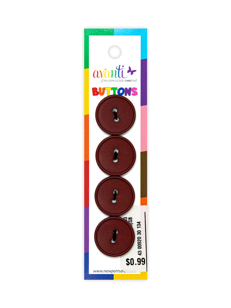 Sewing Buttons – 29L (18mm / 0.71 inches) with 2 Holes – Perfect for Dresses, Jackets & Fashion Handbags