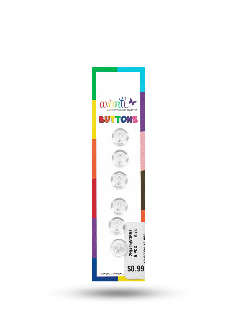 Sewing Buttons – 15L (9.53mm / 0.375 inches) with 2 Holes – Perfect for Casual Shirts & Lightweight 12-Pack