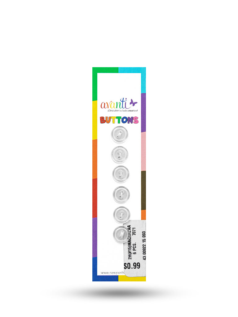 Sewing Buttons – 15L (9.53mm / 0.375 inches) with 2 Holes – Perfect for Casual Shirts & Lightweight Blouses